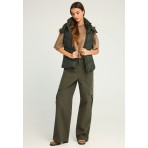 Funky Buddha Quilted Μπουφάν Αμάνικο Γυναικείο (FBL012-102-01-FOREST-GREEN)