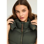 Funky Buddha Quilted Μπουφάν Αμάνικο Γυναικείο (FBL012-102-01-FOREST-GREEN)