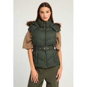 Funky Buddha Quilted Μπουφάν Αμάνικο Γυναικείο (FBL012-102-01-FOREST-GREEN)
