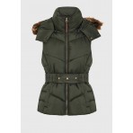Funky Buddha Quilted Μπουφάν Αμάνικο Γυναικείο (FBL012-102-01-FOREST-GREEN)
