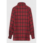 Funky Buddha Plaid Πουκάμισο Μακρυμάνικο Γυναικείο (FBL012-102-05-WINE-RED)