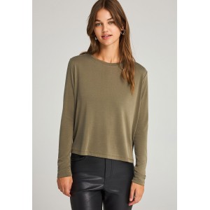 Funky Buddha Μπλούζα Με Λαιμόκοψη Γυναικεία (FBL012-102-07-DUSTY-OLIVE)