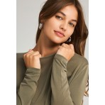 Funky Buddha Μπλούζα Με Λαιμόκοψη Γυναικεία (FBL012-102-07-DUSTY-OLIVE)