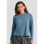 Funky Buddha Μπλούζα Με Λαιμόκοψη Γυναικεία (FBL012-102-07-INDIAN-TEAL)