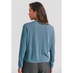 Funky Buddha Μπλούζα Με Λαιμόκοψη Γυναικεία (FBL012-102-07-INDIAN-TEAL)
