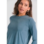 Funky Buddha Μπλούζα Με Λαιμόκοψη Γυναικεία (FBL012-102-07-INDIAN-TEAL)