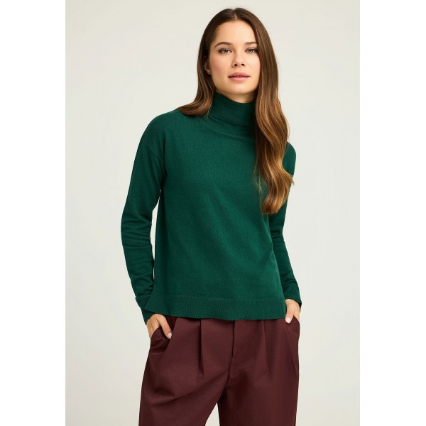 Funky Buddha Knitted Μπλούζα Με Ψηλό Λαιμό Γυναικεία (FBL012-102-09-DEEP-EMERALD)