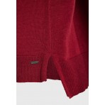 Funky Buddha Γυναικεία Μακρυμάνικη Πλεκτή Μπλούζα Μπορντό