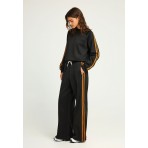 Funky Buddha Wide Leg Παντελόνι Φόρμας Γυναικείο (FBL012-103-02-BLACK)