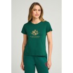 Funky Buddha Graphic T-Shirt Γυναικείο (FBL012-103-04-DEEP-EMERALD)
