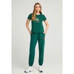 Funky Buddha Graphic T-Shirt Γυναικείο (FBL012-103-04-DEEP-EMERALD)