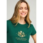 Funky Buddha Graphic T-Shirt Γυναικείο (FBL012-103-04-DEEP-EMERALD)