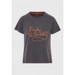 Funky Buddha Graphic T-Shirt Γυναικείο (FBL012-104-04-ANTHRACITE)