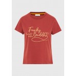 Funky Buddha Graphic T-Shirt Γυναικείο (FBL012-104-04-BRICK)