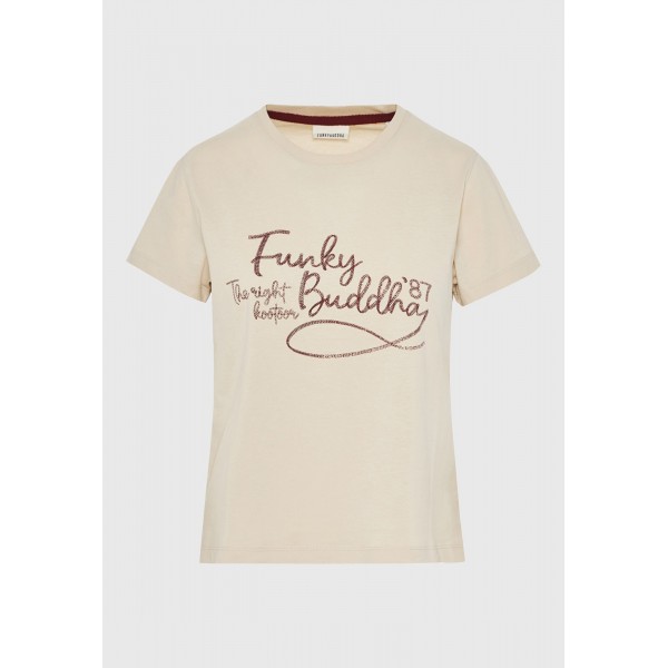 Funky Buddha Graphic T-Shirt Γυναικείο (FBL012-104-04-CLOUD-CREAM)