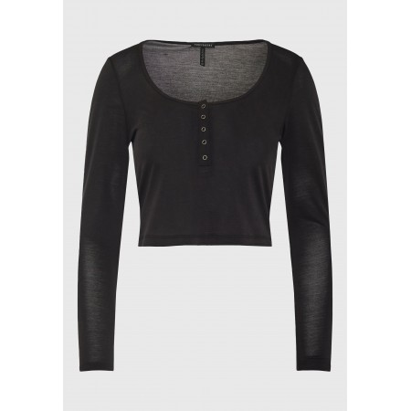 Funky Buddha Henley Μπλούζα Με Λαιμόκοψη Γυναικεία 