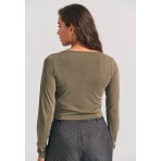 Funky Buddha Henley Μπλούζα Με Λαιμόκοψη Γυναικεία (FBL012-104-07-DUSTY-OLIVE)