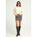 Funky Buddha Γυναικεία Πλεκτή Μακρυμάνικη Μπλούζα Εκρού