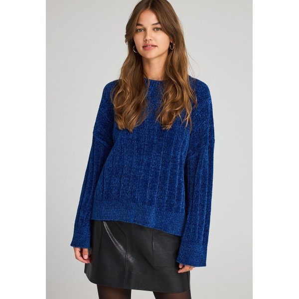 Funky Buddha Chenille Μπλούζα Πλεκτή Γυναικεία (FBL012-104-09-GALAXY-BLUE)