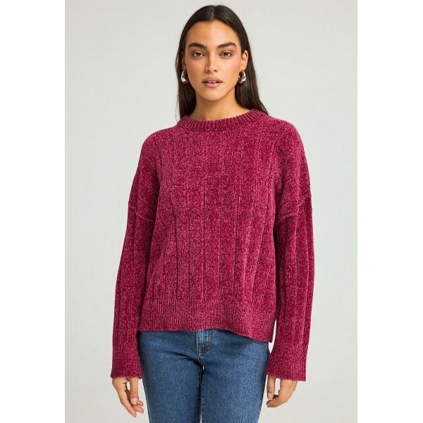 Funky Buddha Chenille Μπλούζα Πλεκτή Γυναικεία (FBL012-104-09-SANGRIA)