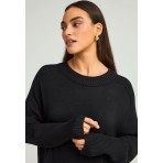 Funky Buddha Γυναικείο Πλεκτό Φόρεμα Μαύρο