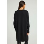 Funky Buddha Γυναικείο Πλεκτό Φόρεμα Μαύρο