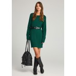 Funky Buddha Γυναικείο Πλεκτό Φόρεμα Πράσινο