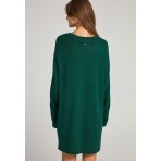 Funky Buddha Γυναικείο Πλεκτό Φόρεμα Πράσινο