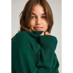 Funky Buddha Γυναικείο Πλεκτό Φόρεμα Πράσινο