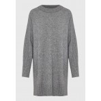 Funky Buddha Γυναικείο Πλεκτό Φόρεμα Γκρι