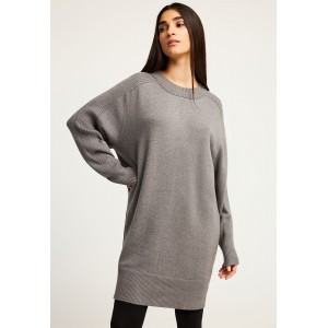 Funky Buddha Γυναικείο Πλεκτό Φόρεμα (FBL012-104-13-GREY-MEL)