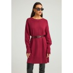 Funky Buddha Γυναικείο Πλεκτό Φόρεμα Βυσσινί