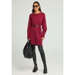 Funky Buddha Γυναικείο Πλεκτό Φόρεμα Βυσσινί