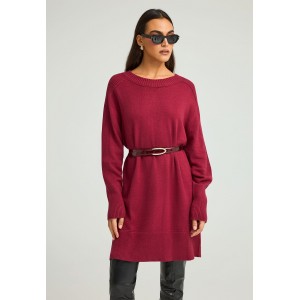Funky Buddha Γυναικείο Πλεκτό Φόρεμα (FBL012-104-13-WINE-RED)