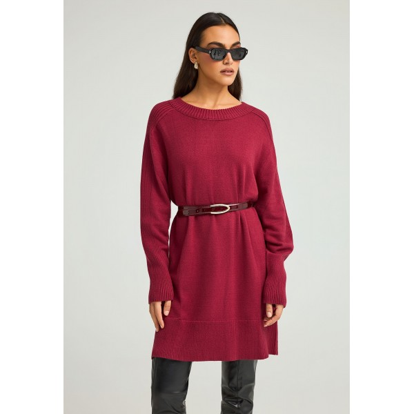 Funky Buddha Knitted Φόρεμα Mini Γυναικείο (FBL012-104-13-WINE-RED)