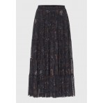 Funky Buddha Φούστα Μidi Γυναικεία (FBL012-104-14-BLACK)