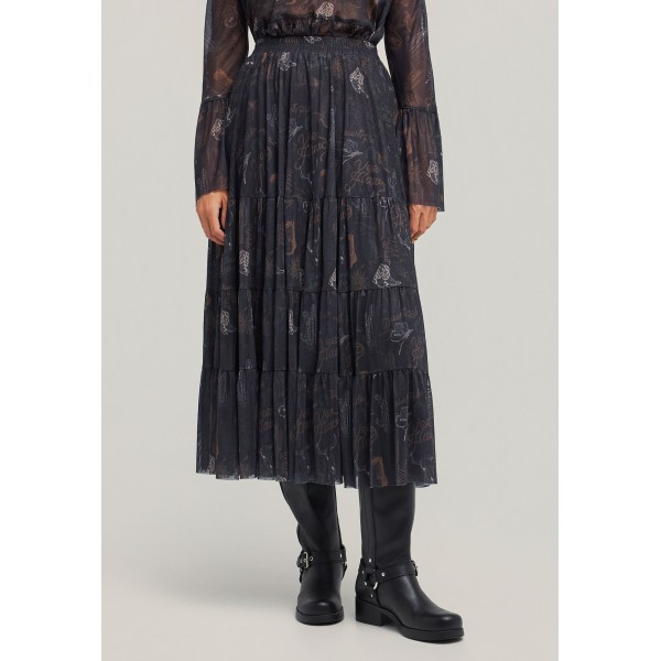 Funky Buddha Φούστα Μidi Γυναικεία (FBL012-104-14-BLACK)