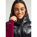 Funky Buddha Γυναικείο Puffer Μπουφάν Γιλέκο Μαύρο