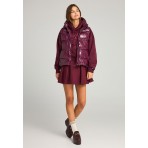 Funky Buddha Γυναικείο Puffer Μπουφάν Γιλέκο Βυσσινί