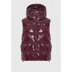 Funky Buddha Γυναικείο Puffer Μπουφάν Γιλέκο Βυσσινί