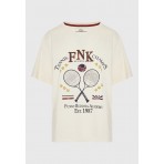 Funky Buddha Γυναικεία Μπλούζα Με Κοντό Μανίκι Και Τύπωμα (FBL012-106-04-OFF-WHITE)