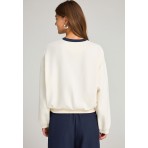 Funky Buddha Preppy Logo Μπλούζα Με Λαιμόκοψη Γυναικεία (FBL012-106-06-OFF-WHITE)