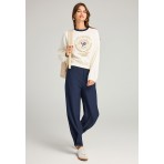 Funky Buddha Preppy Logo Μπλούζα Με Λαιμόκοψη Γυναικεία (FBL012-106-06-OFF-WHITE)