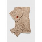 Funky Buddha Γυναικείο Σετ Κασκόλ Γαντια Σκούφος (FBL012-106-10-CLOUD-CREAM)