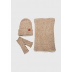 Funky Buddha Γυναικείο Σετ Κασκόλ Γαντια Σκούφος (FBL012-106-10-CLOUD-CREAM)