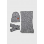 Funky Buddha Γυναικείο Σετ Κασκόλ Γαντια Σκούφος (FBL012-106-10-GREY)