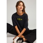 Funky Buddha Respect Nature Print T-Shirt Γυναικείο (FBL012-108-04-BLACK)