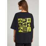 Funky Buddha Respect Nature Print T-Shirt Γυναικείο (FBL012-108-04-BLACK)