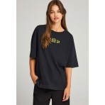 Funky Buddha Respect Nature Print T-Shirt Γυναικείο (FBL012-108-04-BLACK)