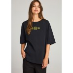 Funky Buddha Respect Nature Print T-Shirt Γυναικείο (FBL012-108-04-BLACK)
